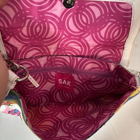 The Sak Pink Label Mini Purse Bag Baguette Tropical City Scene Canvas Y2K 90s - Picture 7 of 8